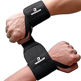 VINSGUIR Elastic Wrist Wraps for Weightlifting and Working Out, Breathable Lifting Wrist Wraps with Thumb Loop, 21'' Gym Wrist Brace for Wrist Support and Protection, Men and Women (Pair)