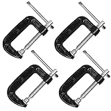 2 Inch C-Clamp Set, Heavy Duty Steel C Clamp Industrial Strength C Clamps for Woodworking, Welding, and Building(4Pcs)