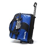 Pyramid Path Deluxe Double Roller with Oversized Accessory Pocket Bowling Bag (Black/Royal Blue)