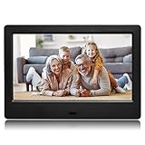 PiPivision 7-inch Digital Picture Frame, Plug in USB or SD Electronic Photo Frame, HD Display with Remote Control, Video and Music Support, Slideshow, Wall Mountable, for Seniors