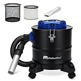 MYFIREPLACEDIRECT 1200W Ash Vacuum Cleaner, 18L/4.8 Gallon Ash Vacuum Collector with Blow Function for Pellet Stoves, Fireplaces (Wheel)