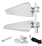 4G LTE / 5G NR Dual MIMO Wideband Directional Antenna 600-6000 MHz, 10dBi LTE Fixed Mount Yagi Network Booster Complete Kit with 30 feet RG58 Cable, SMA Male to Female and TS9 Connectors