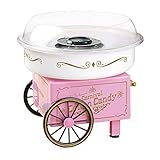 Nostalgia Cotton Candy Machine - Retro Cotton Candy Machine for Kids with 2 Reusable Cones, 1 Sugar Scoop, and 1 Extractor Head – Pink