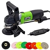 SDRTOP 800W Electric Wet Stone Polisher 4'' Variable Speed Grinder Buffing Machine, Countertop Concrete Polisher with 7PCS Diamond Polishing Pads for Granite, Tile, Cement Floor