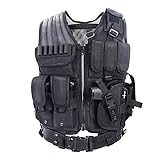 vAv YAKEDA Tactical Vest Outdoor Ultra-Light Breathable Training Airsoft Vest Adjustable for Adults (US, Alpha, One Size, Regular, Regular, Black)