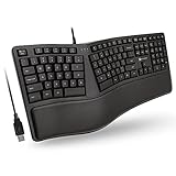 X9 Performance Ergonomic Keyboard Wired with Wrist Rest - Type Comfortably Longer - USB Wired Keyboard for Laptop with Cushion, 110 Keys, and 5ft Cable - Split Keyboard for PC, Ergo Computer Keyboard
