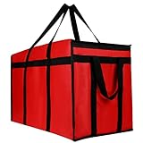 musbus Extra large XXXL Insulated Delivery Bag Cooler Bags Keep Food Warm Catering Therma for doordash Shopper hot warming RED Pizza