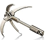 Grappling Hook Folding Survival Claw Multifunctional Stainless Steel Hook for Outdoor Camping Hiking Tree Rock Mountain Climbing (4 Claws)…