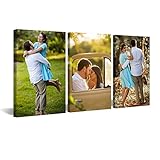 CCWACPP Custom Canvas Prints with Your Photos 3 Panels Personalized Picture Wall Art Customized Gifts for Friends Wedding Family Framed Ready to Hang (3 Photo 3 Panel, 8'x12'x3P(20x30cmx3P))