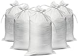 Empty White Sandbags with Ties (Bundle of 10) 14' x 26' - Woven Polypropylene Sand bags, Sandbags for Hurricane Flooding, Sand Bags Flood Protection