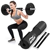FIXTECH Squat Pad - Foam Barbell Pad for Squats Cushion, Lunges & Bar Padding for Hip Thrusts - Standard Olympic Weight Bar Pad - Provides Cushion to Neck and Shoulders While Training (Black)