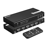 HDMI Switch 4 in 1 Out 4K@60Hz, KAIVMAN HDMI Splitter with Remote 4 Port HDMI Switcher Selector Supports ARC 3D CEC HDR HDCP2.2, HDMI Hub with Optical SPDIF Output & 3.5mm AUX Audio Extractor
