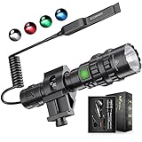MoveFlash Tactical Flashlight with Picatinny Mount 1600LM Led Waterproof Tactical Flashlights for Outdoor Indoor,5 Modes,Remote Pressure Switch Included