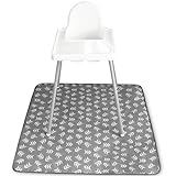 S&T INC. Baby Splat Mat for Under High Chair, Water Resistant Floor Mat, 42 Inches by 42 Inches, Grey Scatter
