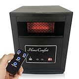 Home Comfort 1500 Infrared Heater: Energy Efficient Space Heater for Year-Round Indoor Warmth, With Thermostat and Remote Control, Portable Warmer for Bedroom, Living and Large Spaces - Black, 1500W