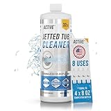 ACTIVE Jetted Tub Cleaner Bathtub Cleaning - 32oz (8 Uses) Bath Jet Cleaner For Whirlpool & Spa Bath System, Compatible with Jacuzzi Jets, Whirl Tubs, Professional Septic Safe Solution - Made in USA
