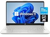 2022 Newest HP 15.6' HD Laptop Computer, Intel Celeron Quad-Core N4120(up to 2.6GHz), 8GB DDR4 RAM, 128GB SSD, HDMI, Bluetooth, Webcam, USB-C, RJ45 Ethernet, Windows 11S, Silver, JVQ Mousepad