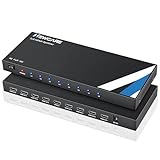 NEWCARE 4K 1x8 HDMI Splitter 1 in 8 Out, 8 Port Powered HDMI Splitter, 8 Way HDMI Splitter Support 4K & 2K@30Hz 3D for TV Monitor Project, HDMI Splitter for Classroom, Presentation, Exhibition, Gaming