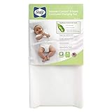 Sealy Soybean Comfort 3-Sided Waterproof Contoured Baby Diaper Changing Pad for Dresser or Changing Table - White, 32” x 16”