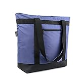 BeeGreen Navy Blue Insulated Cooler Bag with Handles Oversized Sturdy Leakproof Freezer Shopping Tote for Groceries Heavy Duty Thermal Food Delivery Bag to Keep Food Cold and Warm