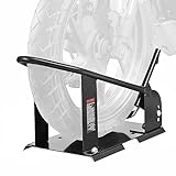 VEVOR Motorcycle Wheel Chock, 1800 lbs Capacity Wheel Cradle Holder, Heavy-Duty Steel Motorcycle Front Wheel Stand with 3 Adjustable Holes, for 15'-21' Off-Road Motorcycles, Standard Motorcycles