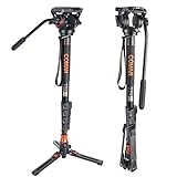 Famall Monopod with Feet, Coman Professional Video Camera Monopod with Tripod Stand 70.6 inch Max Load 22 Lbs for Cameras, Canon, Nikon, Sony, DSLR, Video Camcorder