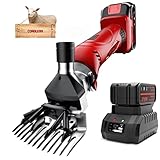 Dragro Cordless Electric Professional Sheep Shears, Sheep Clippers with 2 PCS Rechargeable Lithium Battery, 6 Speeds Heavy Duty Animal Grooming Clippers for Sheep Alpacas Goats