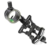 Archery Compound Bow Sight Aluminum Alloy 0.019' Fiber Optic 1 Pin Bow Sight Micro-Adjustable Aim Sight Toolless Quickset with Sight Light Compound Bow Accessory (Bow Sight)