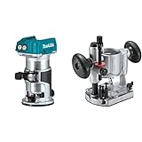 Makita XTR01Z 18V LXT Lithium-Ion Brushless Cordless Compact Router & 196094-2 Compact Router Plunge Base