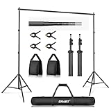 EMART Photo Video Studio 10Ft Adjustable Background Stand Backdrop Support System Kit with Carry Bag