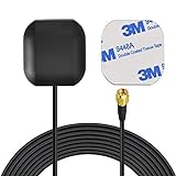Bingfu Vehicle Waterproof Active GPS Navigation Antenna with SMA Male Connector for Car Stereo Head Unit GPS Navigation System Module Truck Marine Boat GPS Tracker Locator Real Time Tracking
