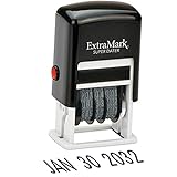 ExtraMark Super Dater Ink Stamp - Self-Inking Rubber Date Stamper - for Documents, Library Books & More - Black Ink