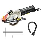 Mini Circular Saw, 4.8 Amp 4-1/2 Inch Compact Circular Saw, 3700RPM, Electric Circular Saws with Laser Cutting Guide, Perfect for Wood, Tile and Plastic Cuts