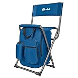 PORTAL Backpack Cooler Chair Fishing Chairs with Backrest Folding Camping Stool Compact for Outdoors Hiking Hunting Travel, Supports 225 lbs Capacity