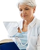 3X Hands Free Magnifying Glass for Reading, 7.1'x4.7'Neck Wear Full Page Magnifier for Books,Small Prints,Cross Stitch,Low Vision Seniors with Aging Eyes