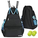 ACOSEN Tennis Bag Tennis Backpack - Large Tennis Bags for Women and Men to Hold Tennis Racket,Pickleball Paddles, Badminton Racquet, Squash Racquet,Balls and Other Accessories (Black)