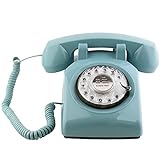 Sangyn Retro Rotary Telephone 1960's Style Old Fashioned Vintage Home Phone with Mechanical Ringer and Speaker Function