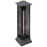 Outsunny Small Patio Heater, 1500W Electric Infrared Outdoor Heater with IP54 Safety Rating & Tip-Over Protection, Silent Design, Handle & Burn Shield, Black