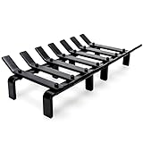 WILLOW WEAVE 17“ Fireplace Grates Wood Stove Grate Rack Stove Burning Rack Heavy Duty Solid Steel 7-Bars Firewood Holder Easy Assembly Fire Grate for Indoor Hearth Outdoor Firepit Matt Black