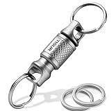TISUR Titanium Quick Release Keychain, Retractable Key Chain Detachable Keychain Clip，Pull Apart Key Rings for Men Women