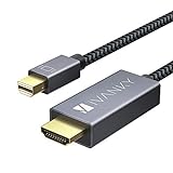 Mini DisplayPort to HDMI Cable, iVANKY Mini DP (Thunderbolt) to HDMI Cable 6.6ft, Nylon Braided, Aluminum Shell,Optimal Chip Solution for MacBook Air/Pro, Surface Pro/Dock, Monitor, Projector and More