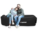 LUDTOM Inflatable Lounger Air Sofa Hammock, 440 lb Portable and Waterproof Ideal Inflatable Pouch Couch for Camping Gear and Accessories for Outdoors Pool Backyard Traveling Black