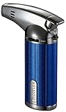 Personalized Visol Fiamma Torch Flame Table Cigar Lighter Free Engraving (Blue)