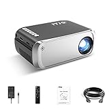 Mini Projector, iTJQ Portable Projector Full HD 1080p Supported, Phone Projector Compatible with iOS/ Android Smartphone/ Laptop/ PS4, Movie Projector with HDMI/ USB Interfaces for Home Theater