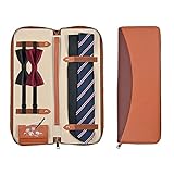 UTILE Tie PU Leather Storage Case for Travel – Holder for Tie, Necktie, Bow Tie, Tie Bar and Cufflinks (17.3 x 6.7 x 1.6 Inches) (Brown, 1 Unit)