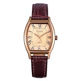 VALENCE Women's Watches. Vintage Small Face Square Watches for Women. Classic Ladies Quartz Watches with Brown Leather Band (Model VC084)