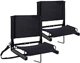 Ohuhu Stadium Seats for Bleachers with Back Support, 1 Pack Bleachers Seat Stadium Chair Seat with Back Folding Bleachers Chair with Shoulder Straps and Hooks for Sport Events Football Baseball