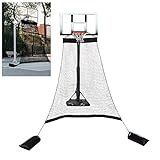 Tongmo Basketball Return Rebounder Net for Shooting Practice with Heavy Duty Polyester Net, 120' L x 60' W x 108' H Basketball Practice Net, Ball Return for Basketball Hoop