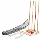 Kids Croquet Set for 4-Players | Classic Outdoor Lawn Game for Children | Great for Birthday Parties, Picnics, BBQs, and More | Comes with Mallets, Balls, Wickets, and a Carrying Bag for Portability