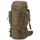 Mardingtop 60L Molle Hiking Internal Frame Backpacks with Rain Cover for Camping,Backpacking,Travelling(Khaki)